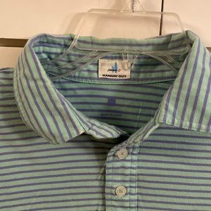 Johnie-O just hanging out striped polo